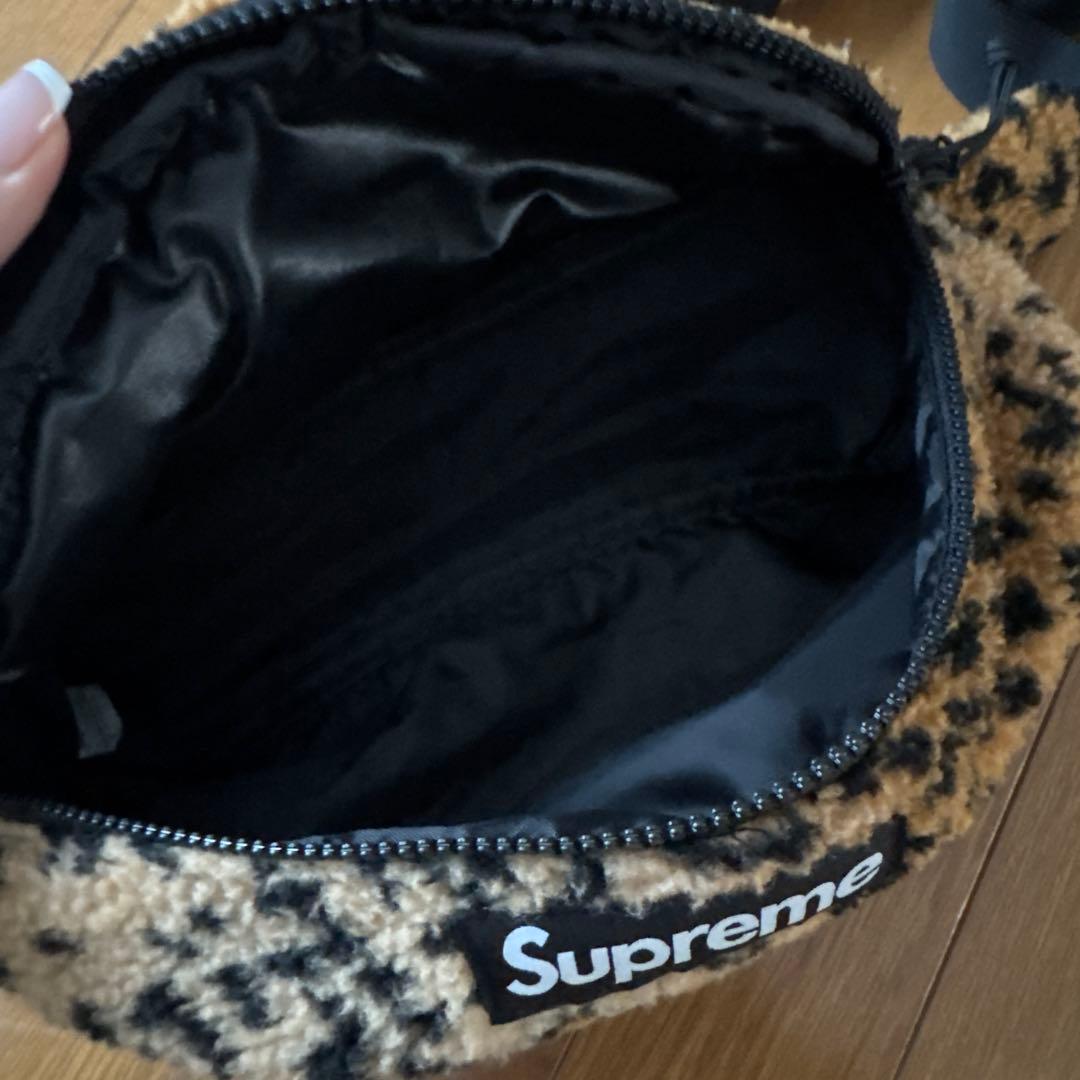 Supreme ボア素材 レオパード柄 ボディバッグ