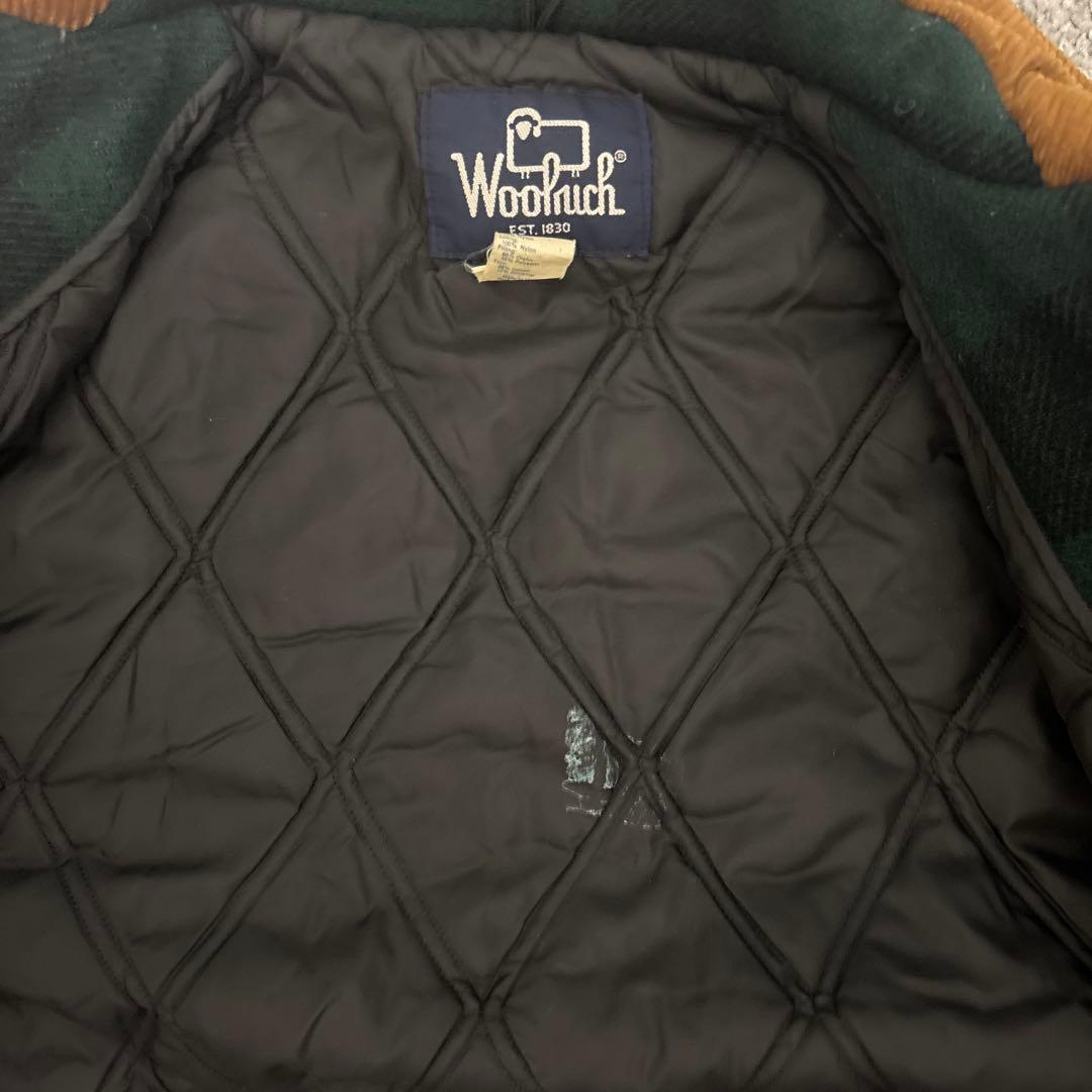 Woolrich ウールジャケット 襟コーデュロイ チェック usa製 80s
