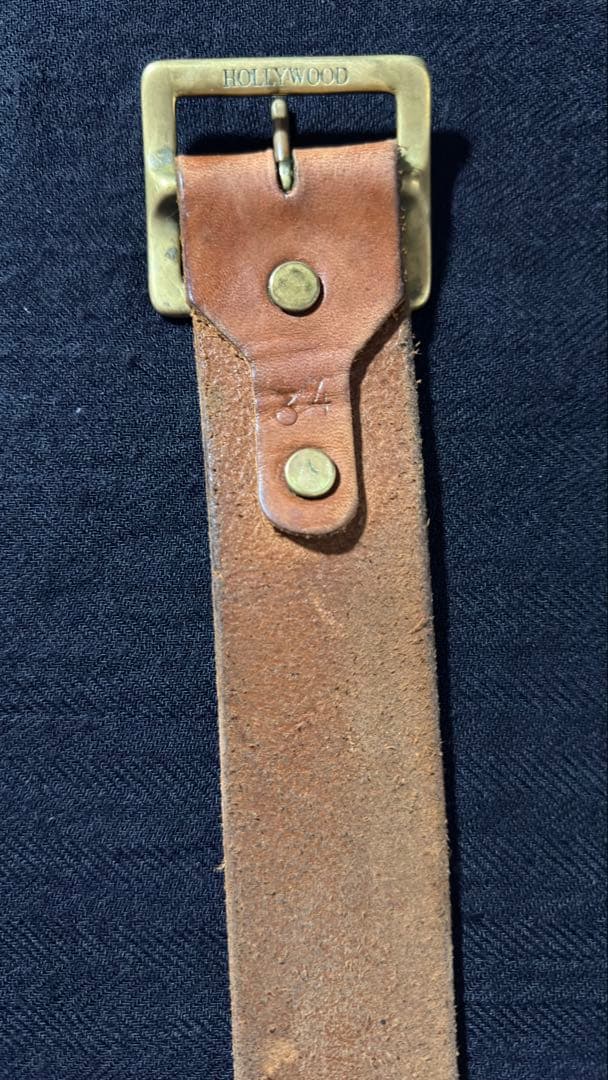 HTC エンドオンリー　ブラックストーン　ゴールドスタッズ　茶芯　レザーベルト