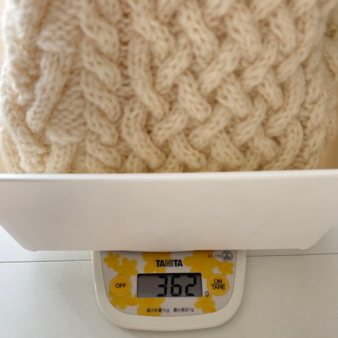 SALE中‼︎ 手編み アランニットベスト M〜Lサイズ アイボリー ハンドメイド