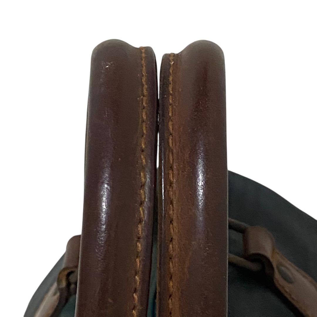 【美品】Polo Ralph Lauren ミニボストン チェック柄 レザー