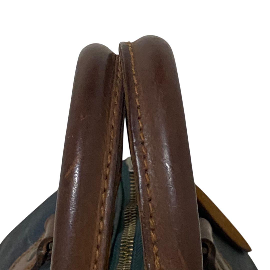 【美品】Polo Ralph Lauren ミニボストン チェック柄 レザー