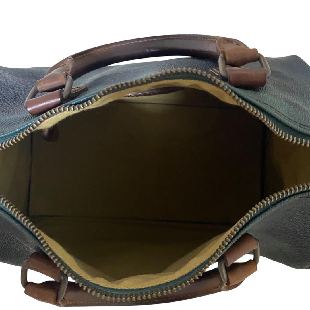 【美品】Polo Ralph Lauren ミニボストン チェック柄 レザー