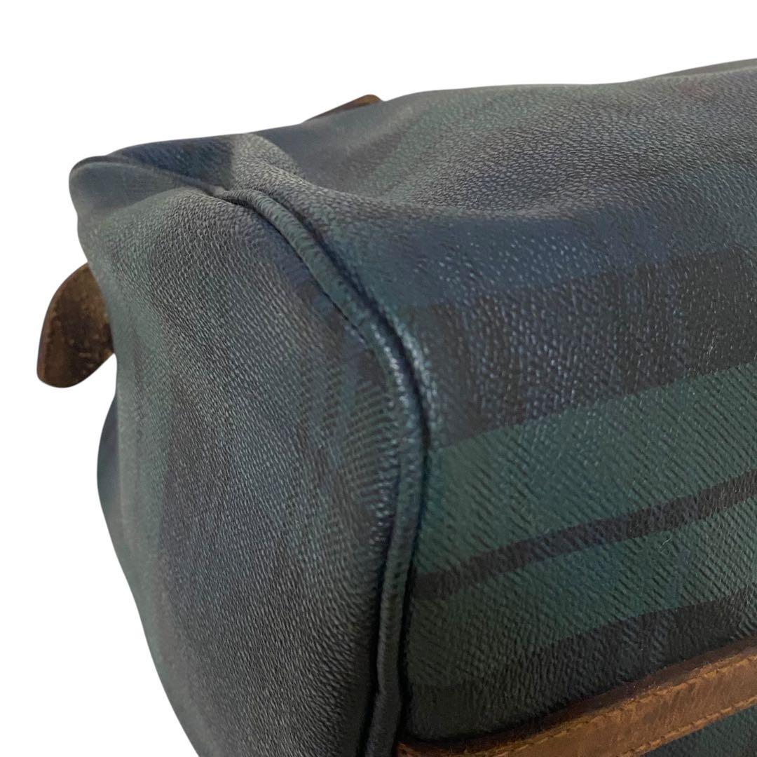 【美品】Polo Ralph Lauren ミニボストン チェック柄 レザー