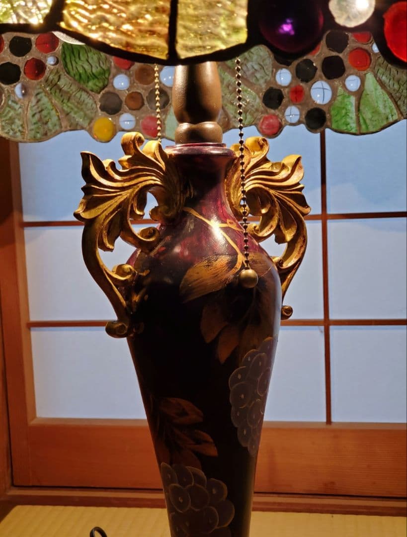 【期間限定出品＊】葡萄のステンドグラスランプ　　照明器具　アールヌーボー