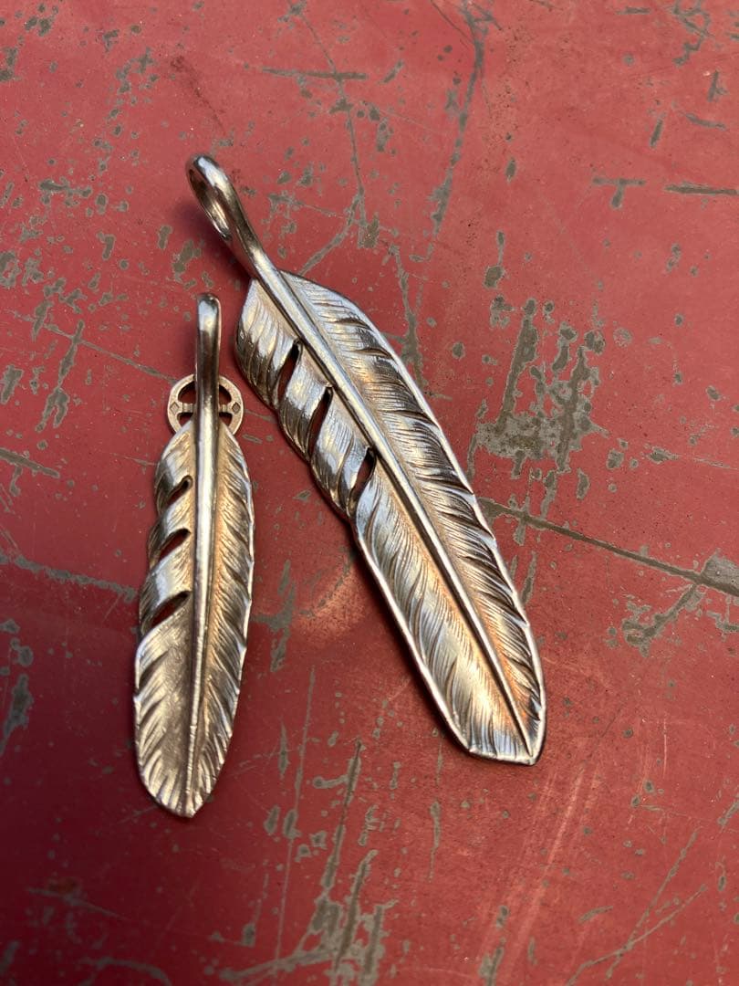 シルバー501、フェザーペンダントトップM、S セット価格