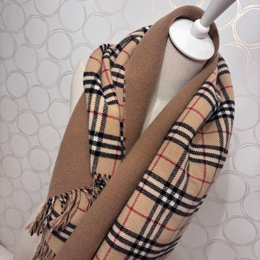 BURBERRYS ロゴ刺繍 バーバリーチェック リバーシブル マフラー 希少