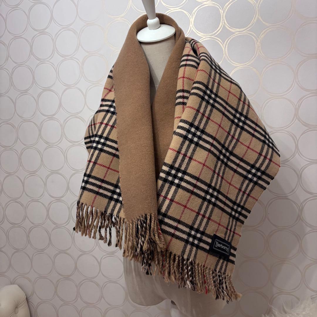 BURBERRYS ロゴ刺繍 バーバリーチェック リバーシブル マフラー 希少