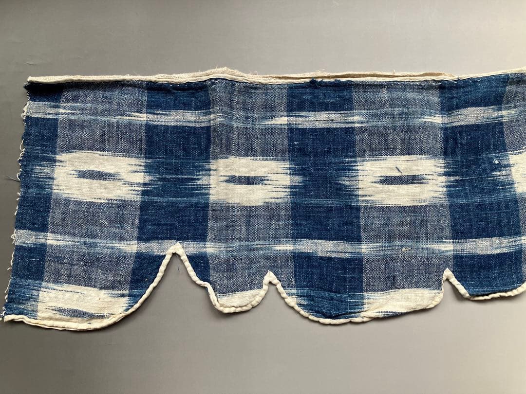 1700年代後期頃　天然インディゴのIKAT リネン　フランス　アンティーク