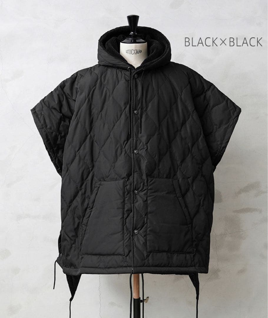 TAION ミリタリー リバーシブル ダウン ポンチョ ケープ タイオン