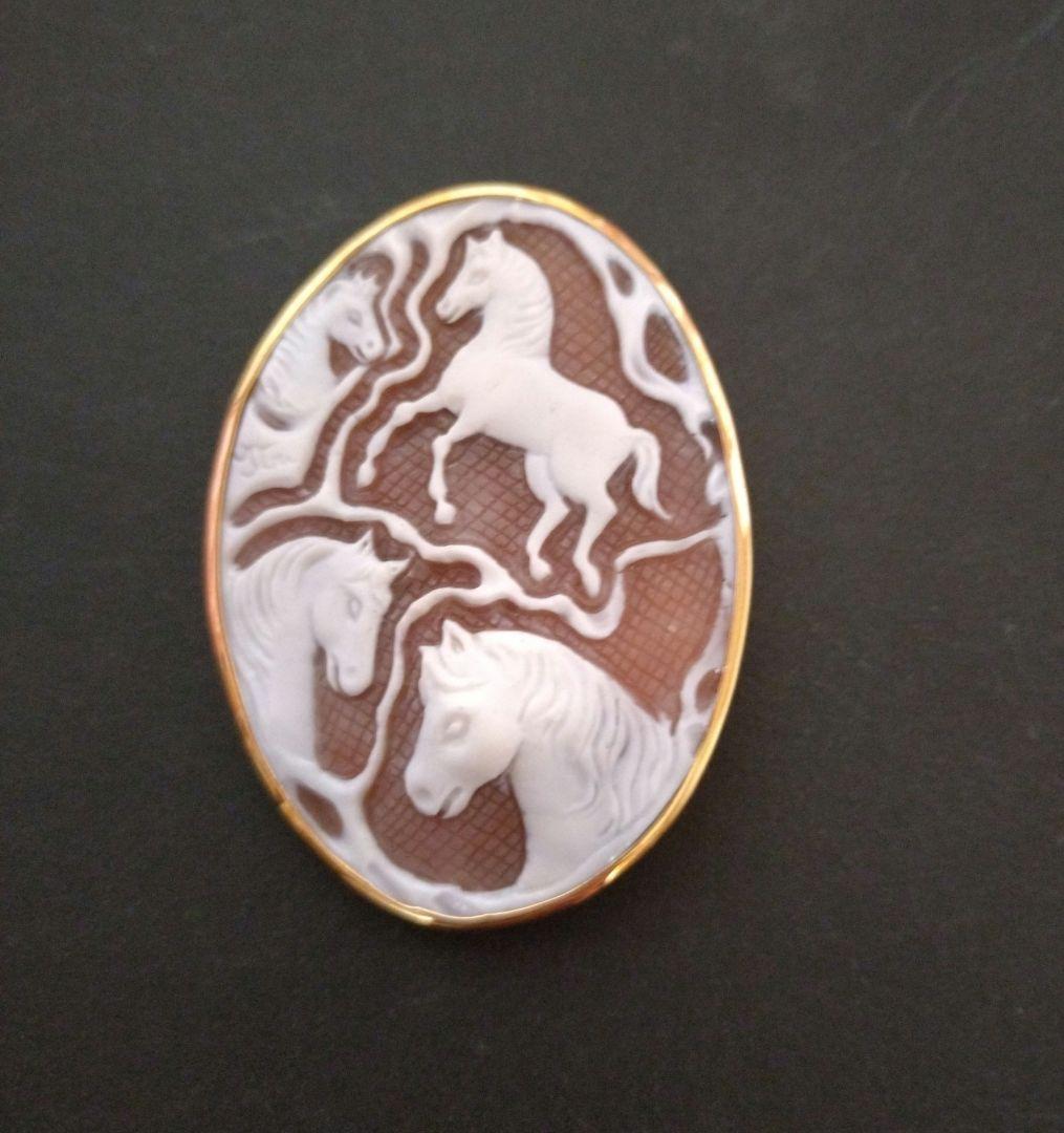 K18 カメオ ブローチ ネックレストップ