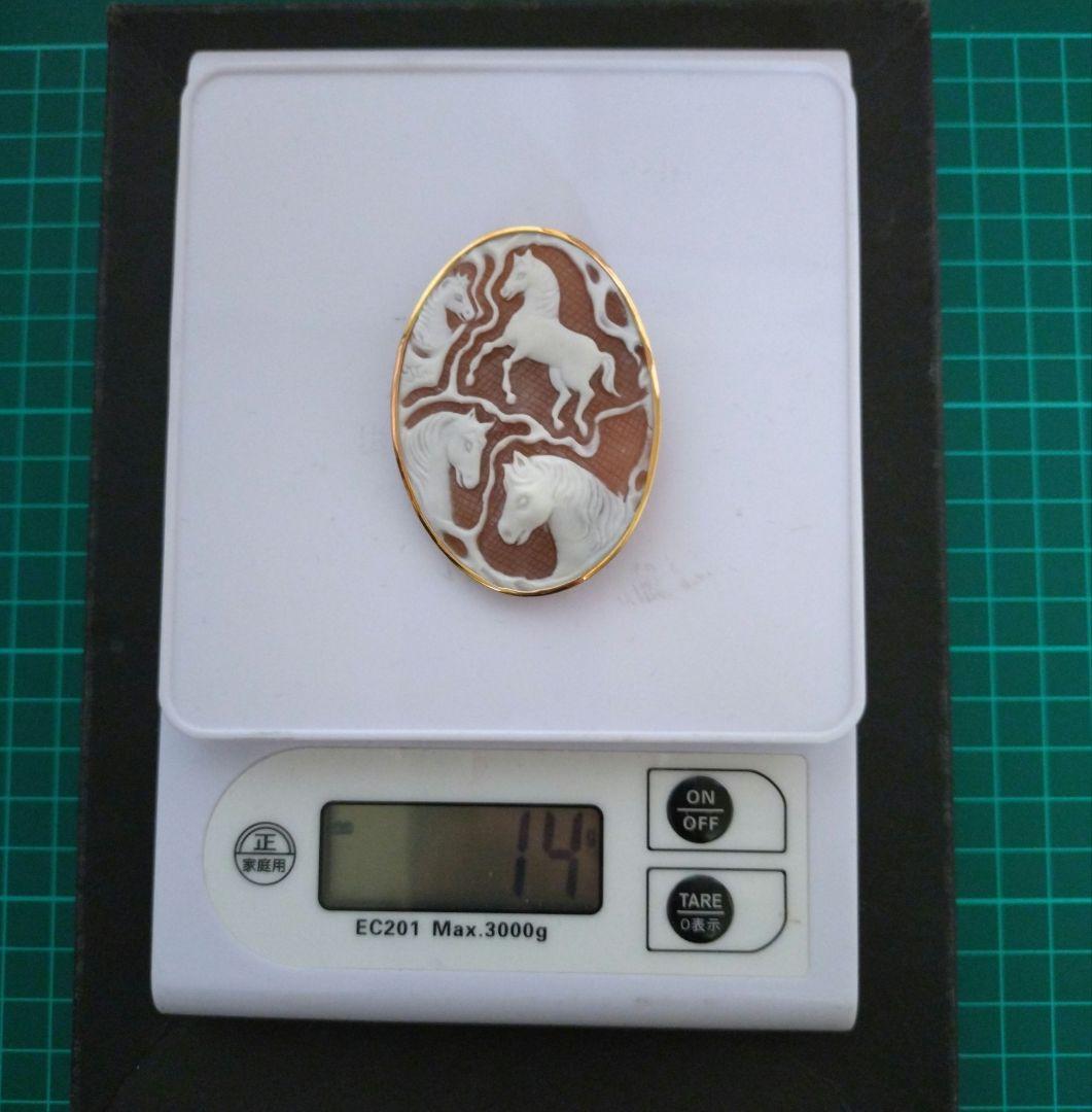 K18 カメオ ブローチ ネックレストップ