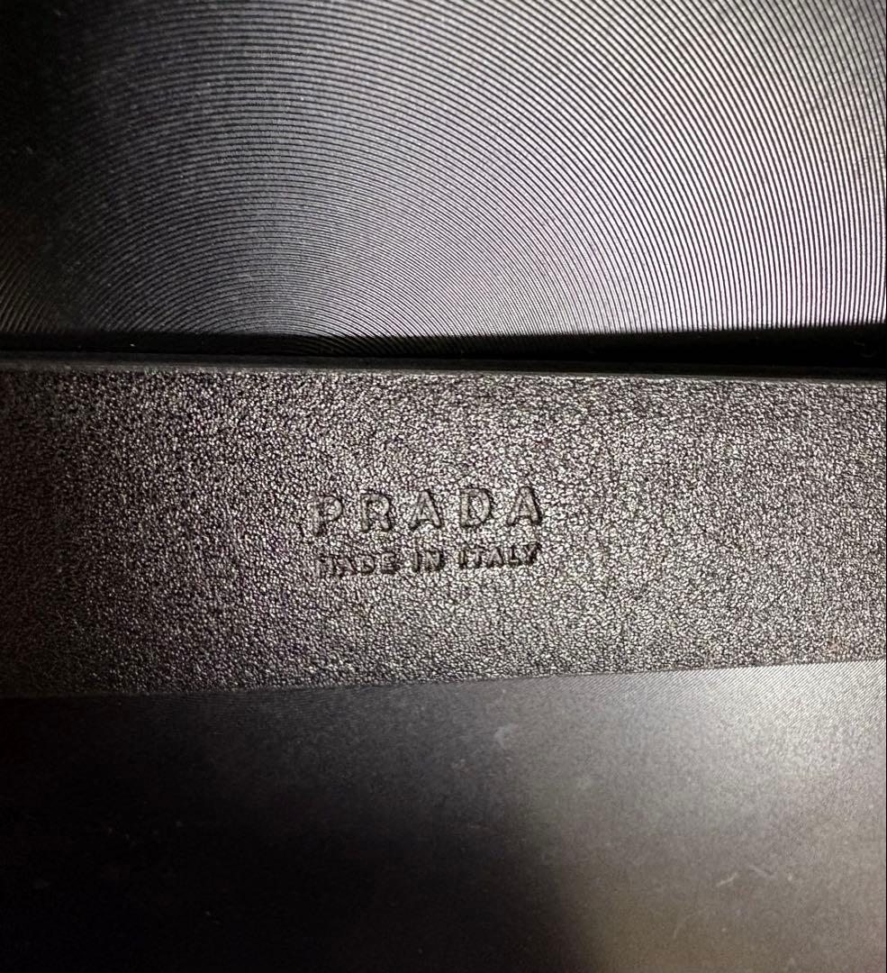 PRADAプラダレザーベルト 黒 アジャスター ユニセックス