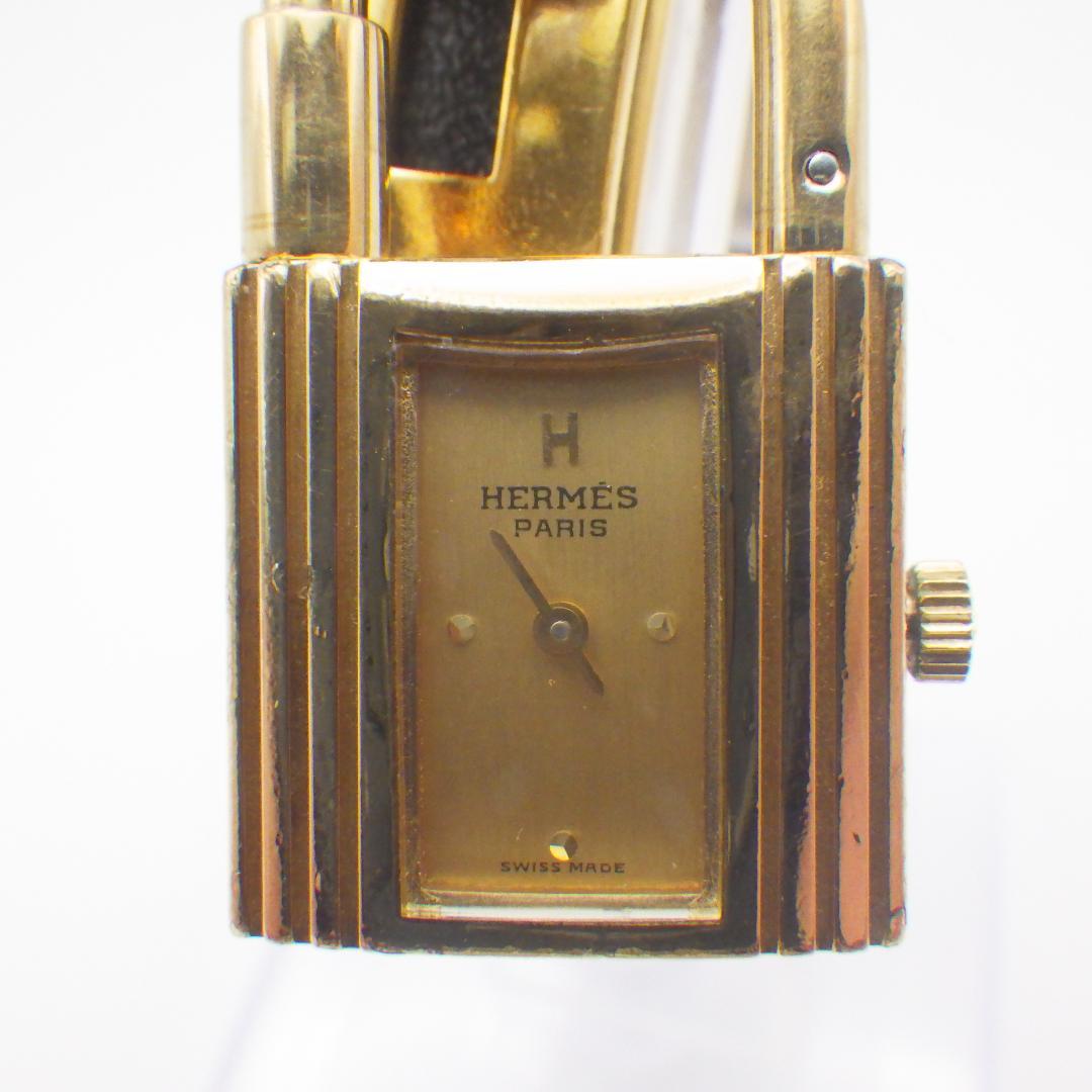 稼働 エルメス ケリーウォッチ レディース ゴールド パドロック オリジナル箱付