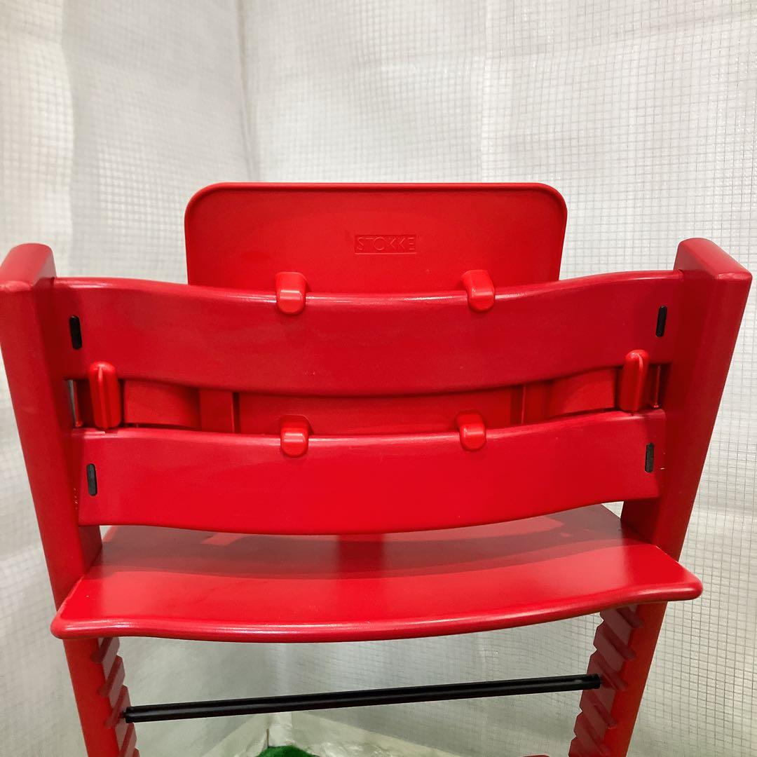 美品 ストッケ トリップトラップ レッド シリアル4 送料無料 キッズ チェア