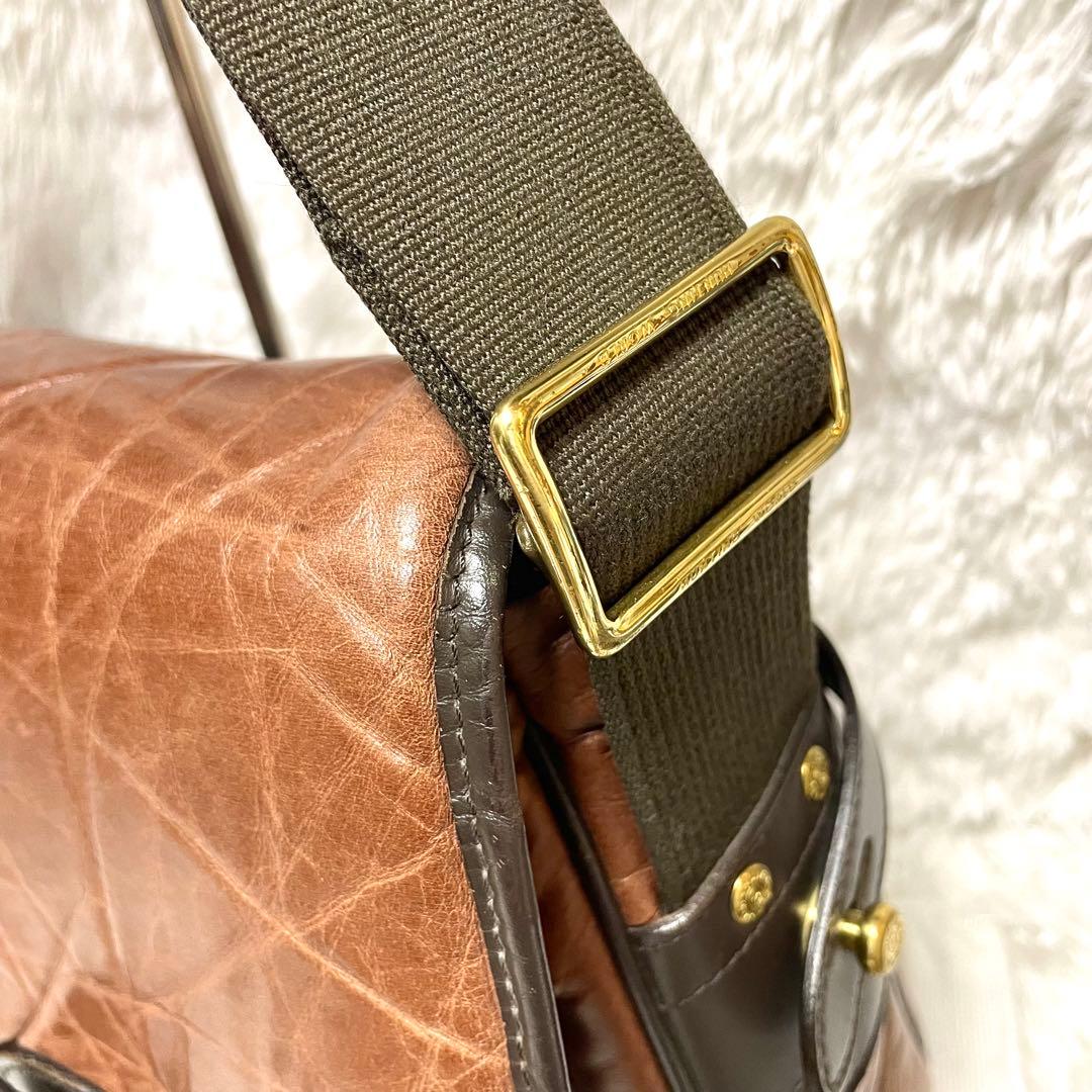 【極美品】ハンティングワールド バチューレザー メッセンジャーバッグ