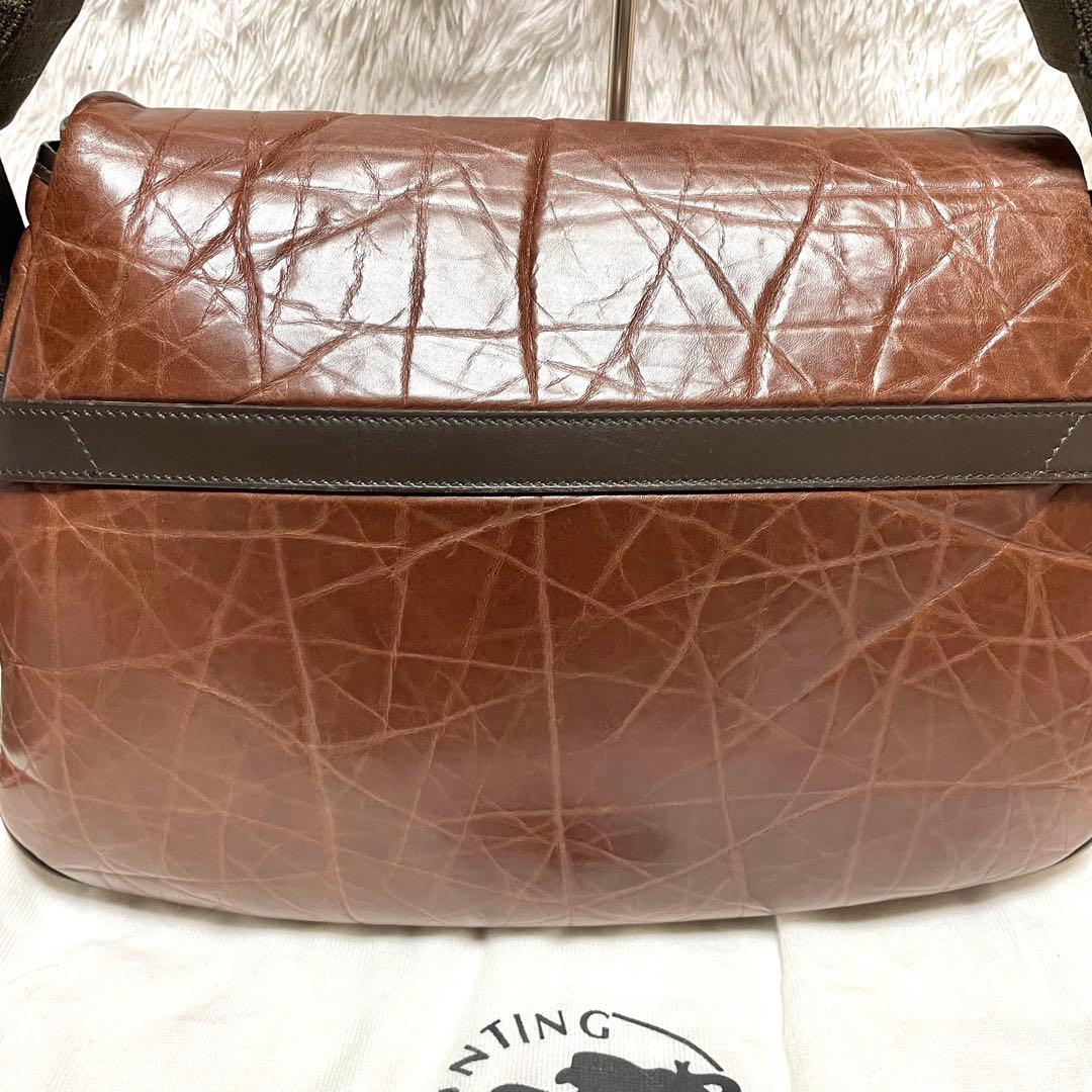 【極美品】ハンティングワールド バチューレザー メッセンジャーバッグ