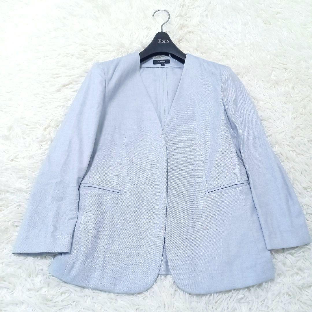 ●美品●　セオリー　ノーカラー　カラーレス　セットアップ　スーツ　パンツ　上下