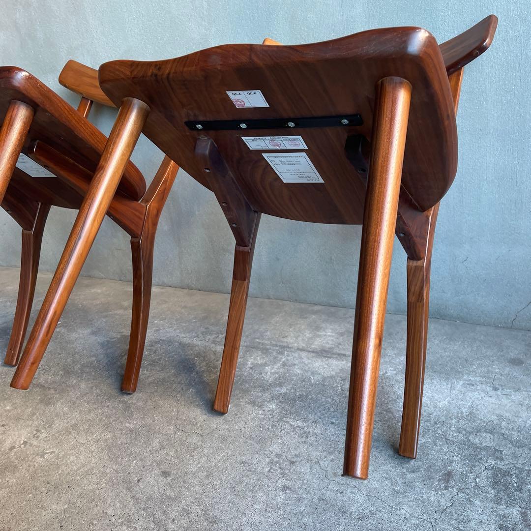 IDC OTSUKA Fill2ウォールナット無垢材 ダイニングチェア4脚