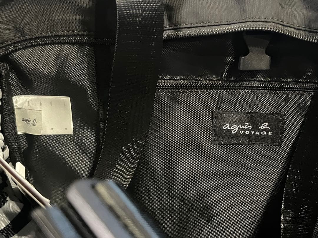 <新品タグ付き> アニエスベー　ロゴ ペアレンツバッグ マザーズバッグ　ブラック