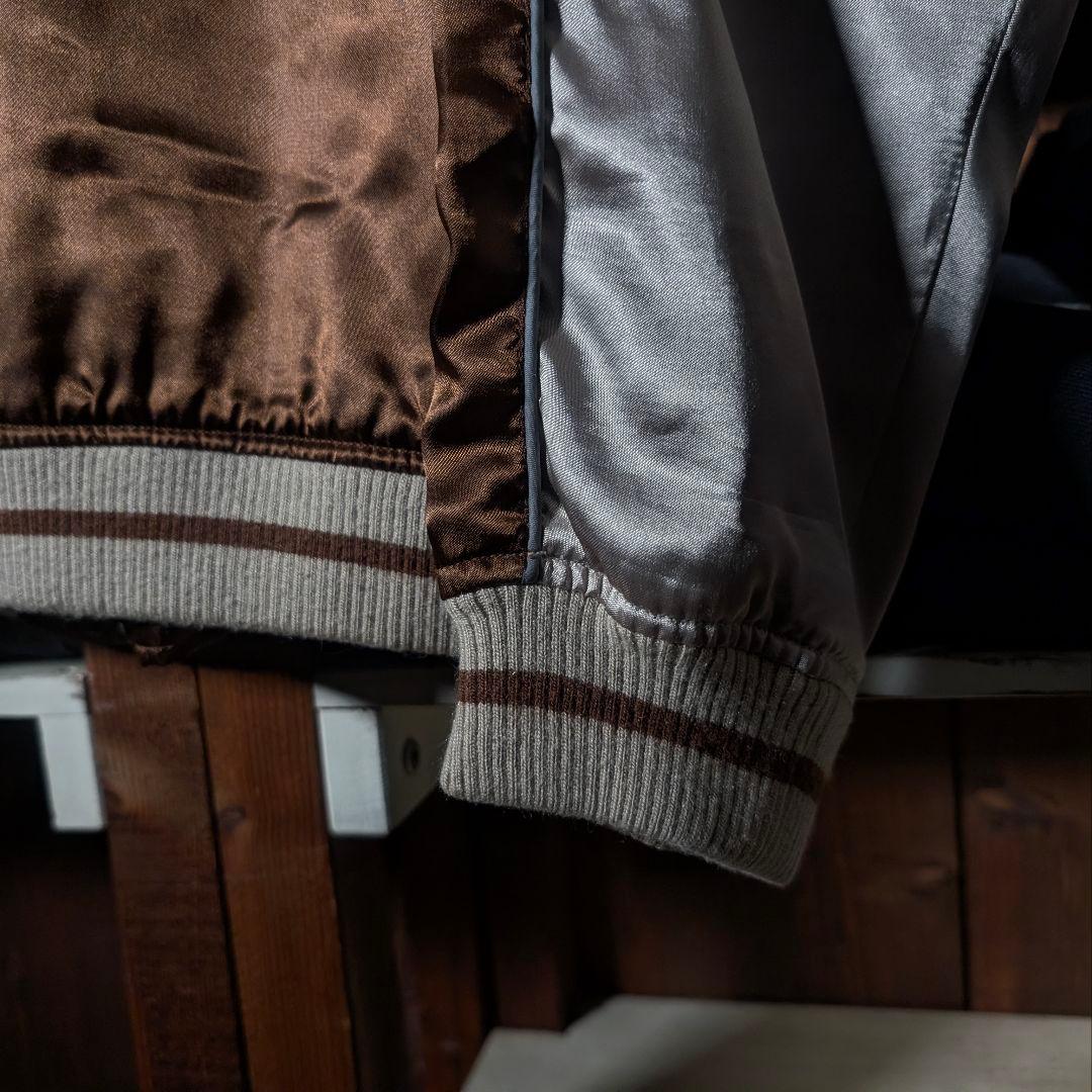 90s　ビンテージ　良配色　スカジャン　和柄　2頭竜　極上刺繍　サテンカラー