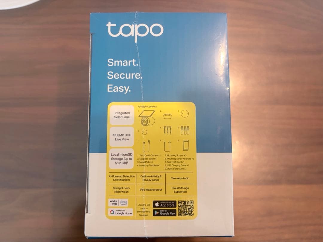 Tapo C465 4Kソーラーパネル一体型フルワイヤレスセキュリティカメラ