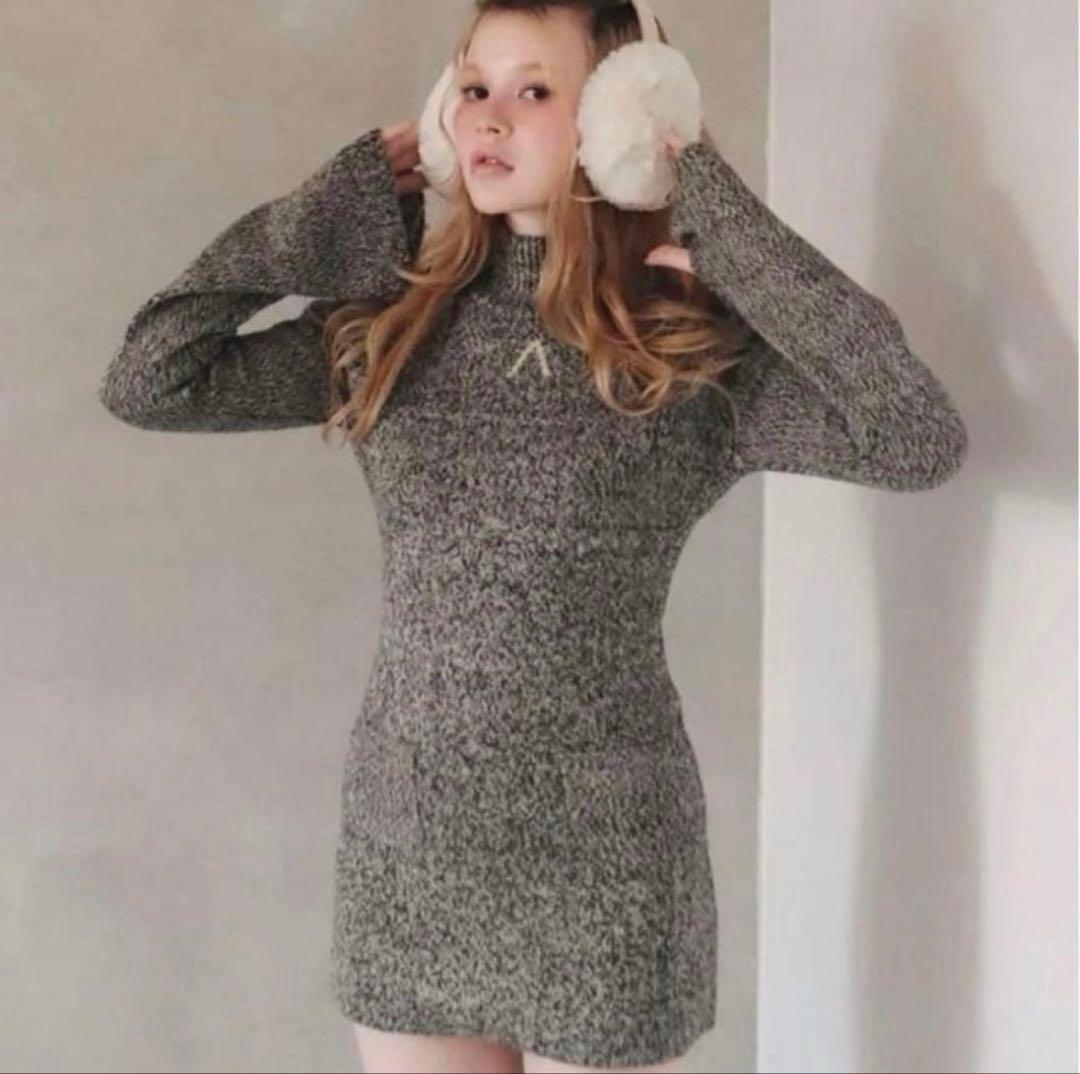 ANDMARY ava knit mini dress ブラック