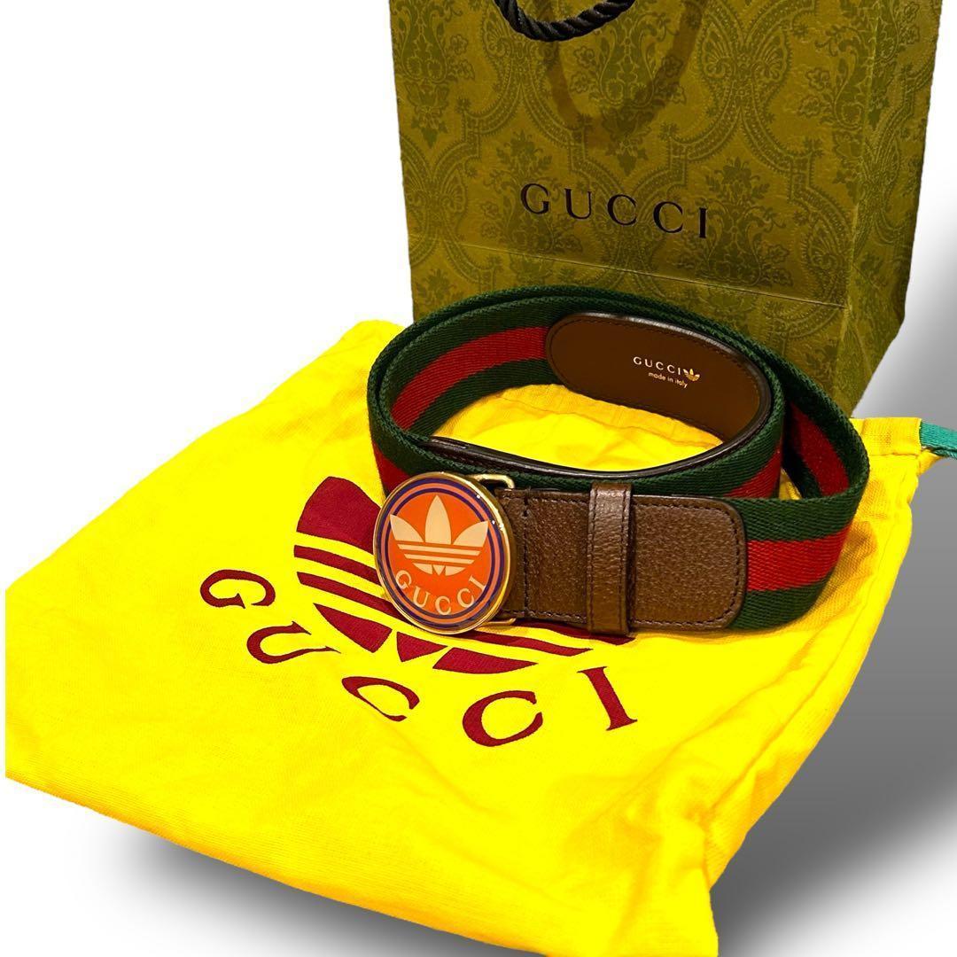 極美品 GUCCI×adidas コラボ ベルト シェリーライン メンズ