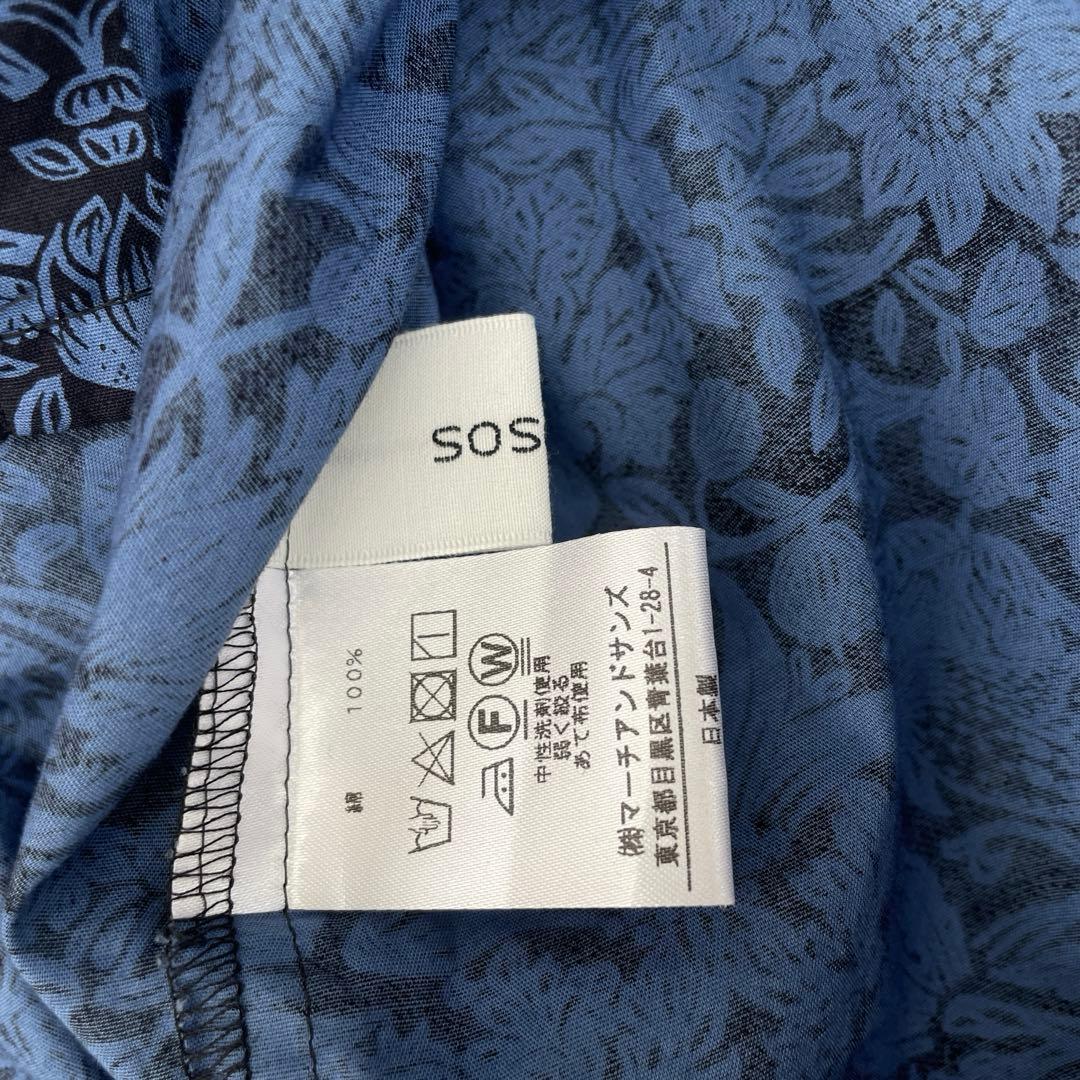 sosotto ソソット リバティプリント 2way ゴムシャーリングブラウス