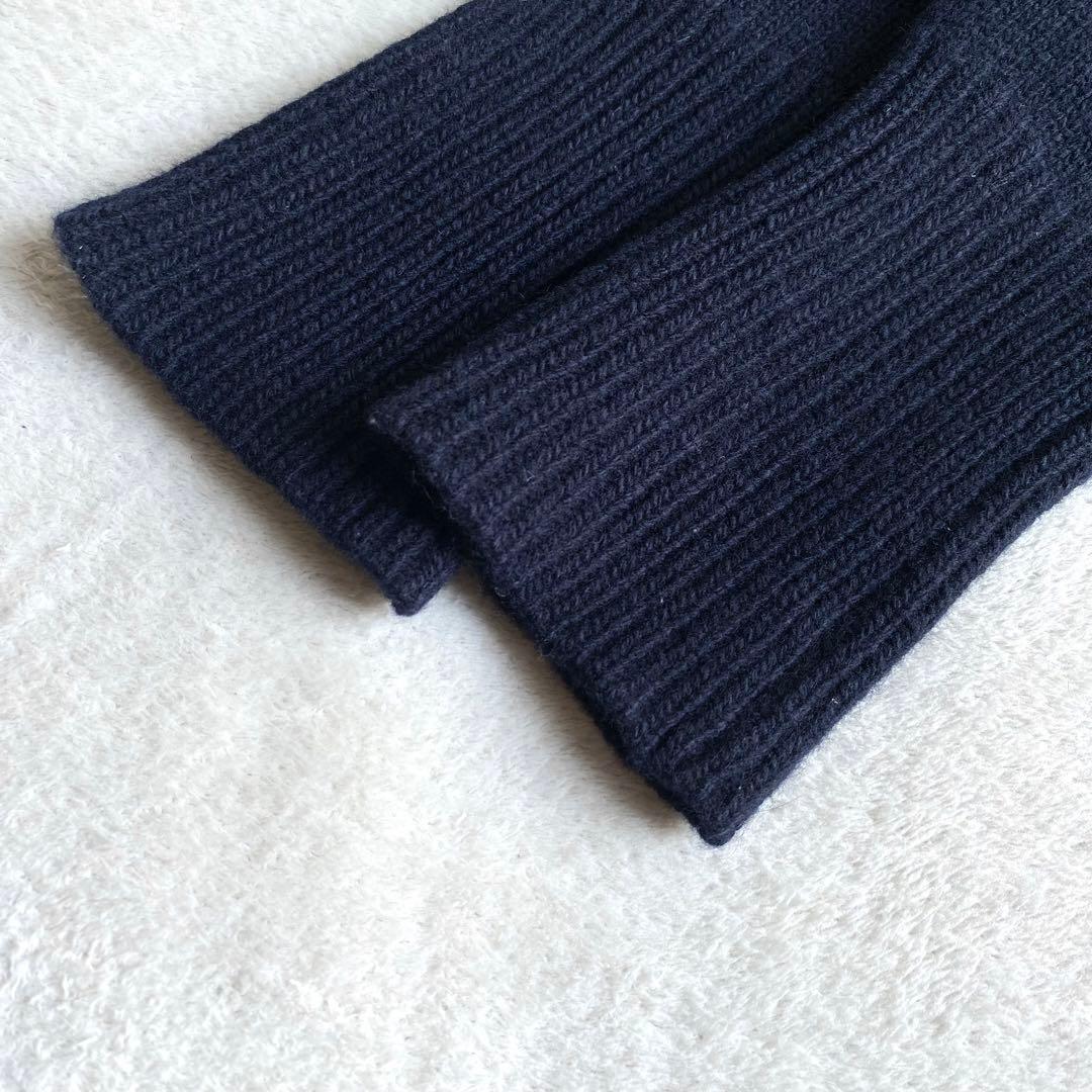 【美品✨】Plage ウールカシミヤ　リブヨークラグランプルオーバー　ネイビー