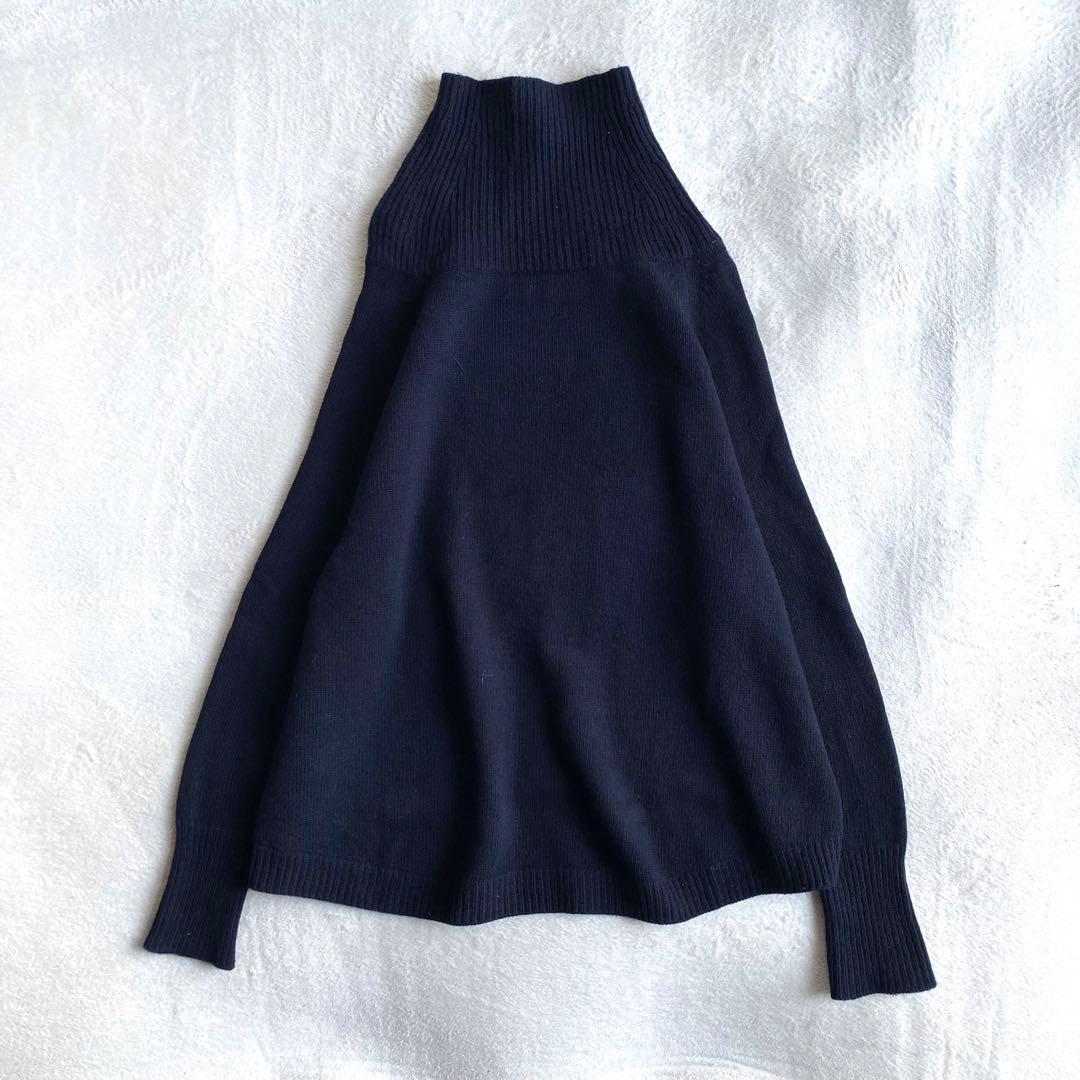 【美品✨】Plage ウールカシミヤ　リブヨークラグランプルオーバー　ネイビー