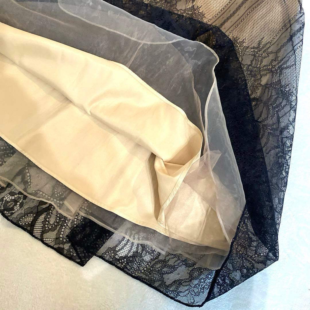 美品✨CELFORD セルフォード ブラックレース フレアスカート M