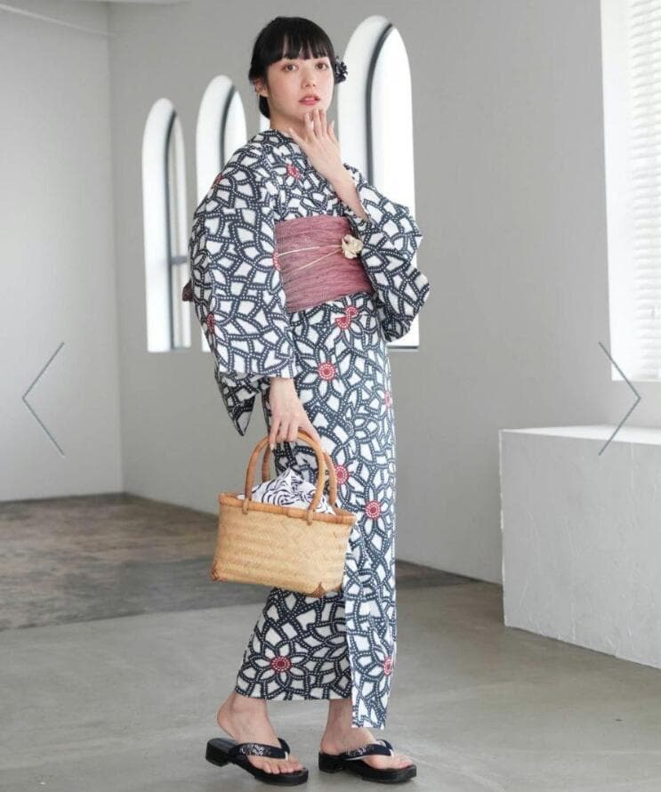 お任せの下駄+お任せの帯締つき◆◆utataneブランド浴衣◆和歌山染め