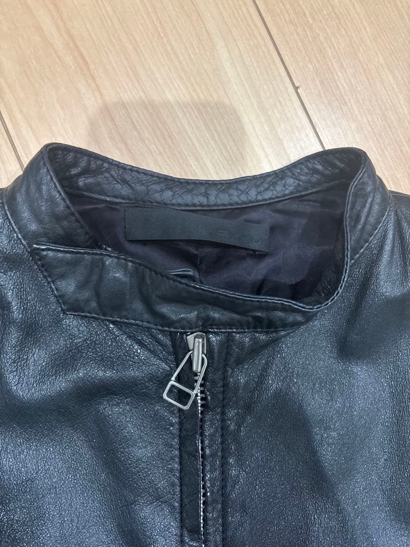 [00s EKAM] ロングアーム シングルライダース レザー羊革 ブラック