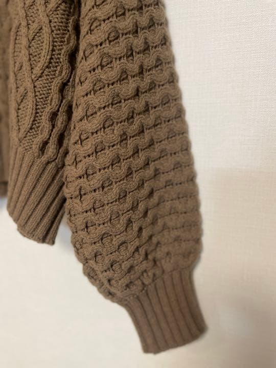 Plage　ローゲージ アランクループルオーバー キャメル