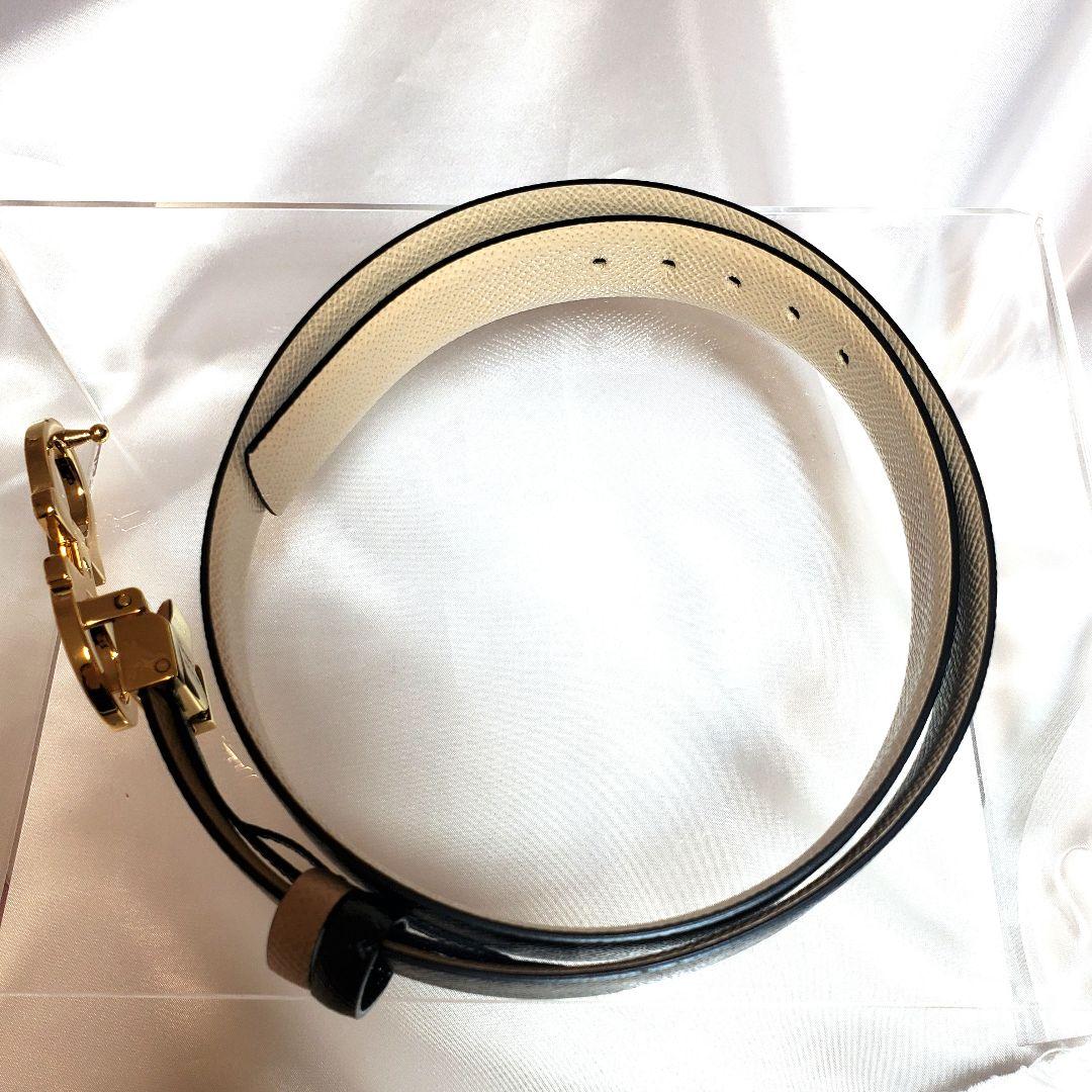 【美品】フェラガモ リバーシブル ベルトレザー 黒/ベージュk-030