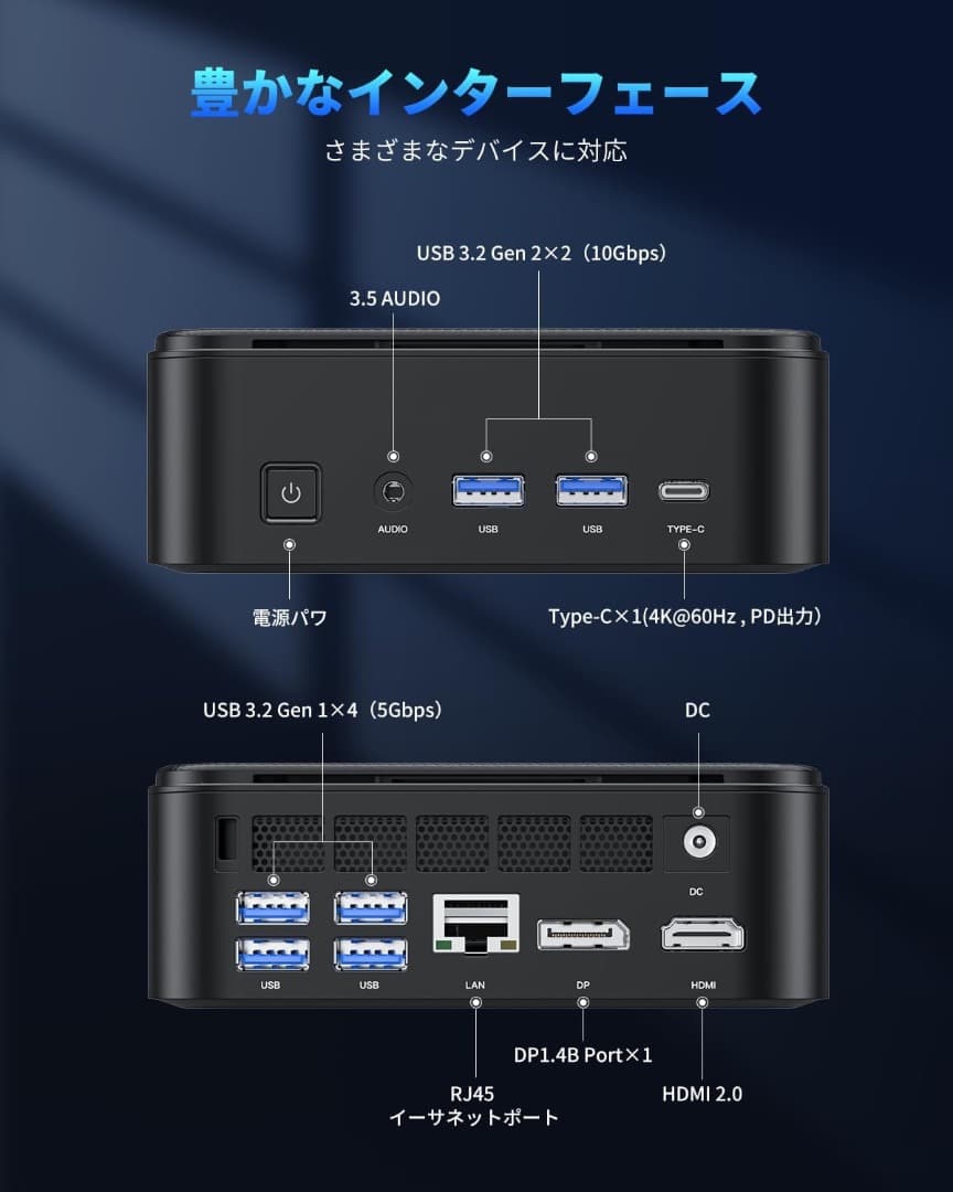 ミニpc Ryzen 7 5875U 16GB 512GB AMD