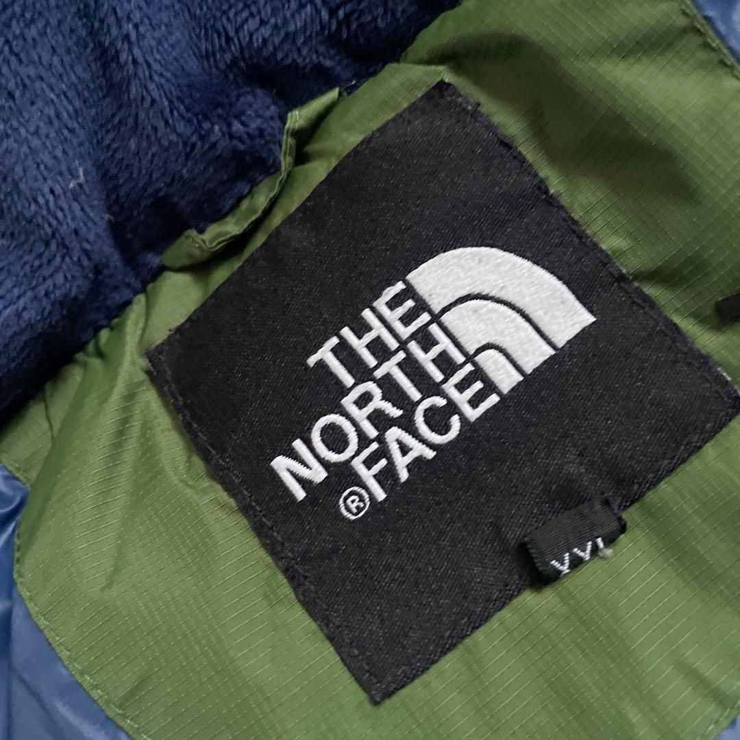 XXLノースフェイスレディースネイビーグリーン緑紺ダウンジャケットパーカー