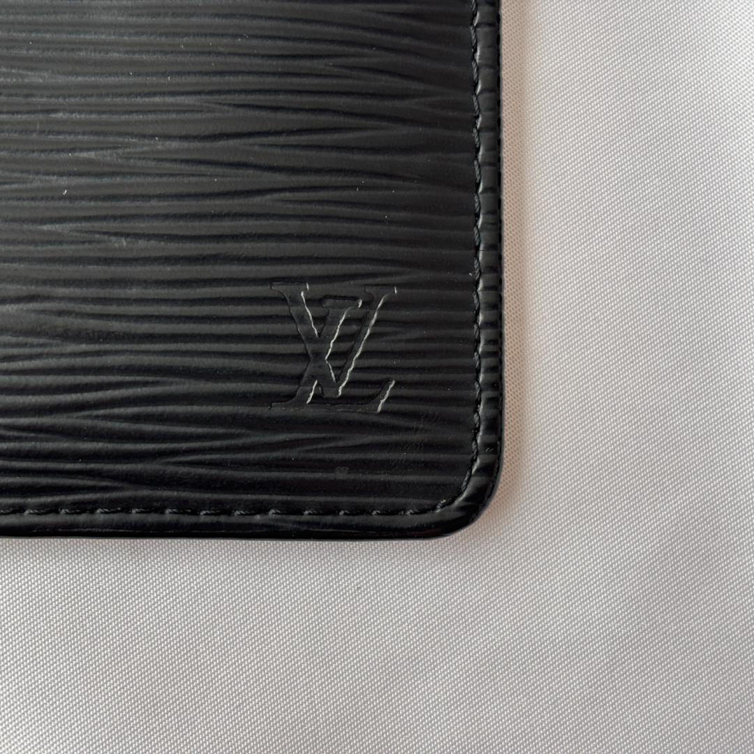 美品 ルイヴィトン ポシェット・クレ エピレザー ケース ブラック