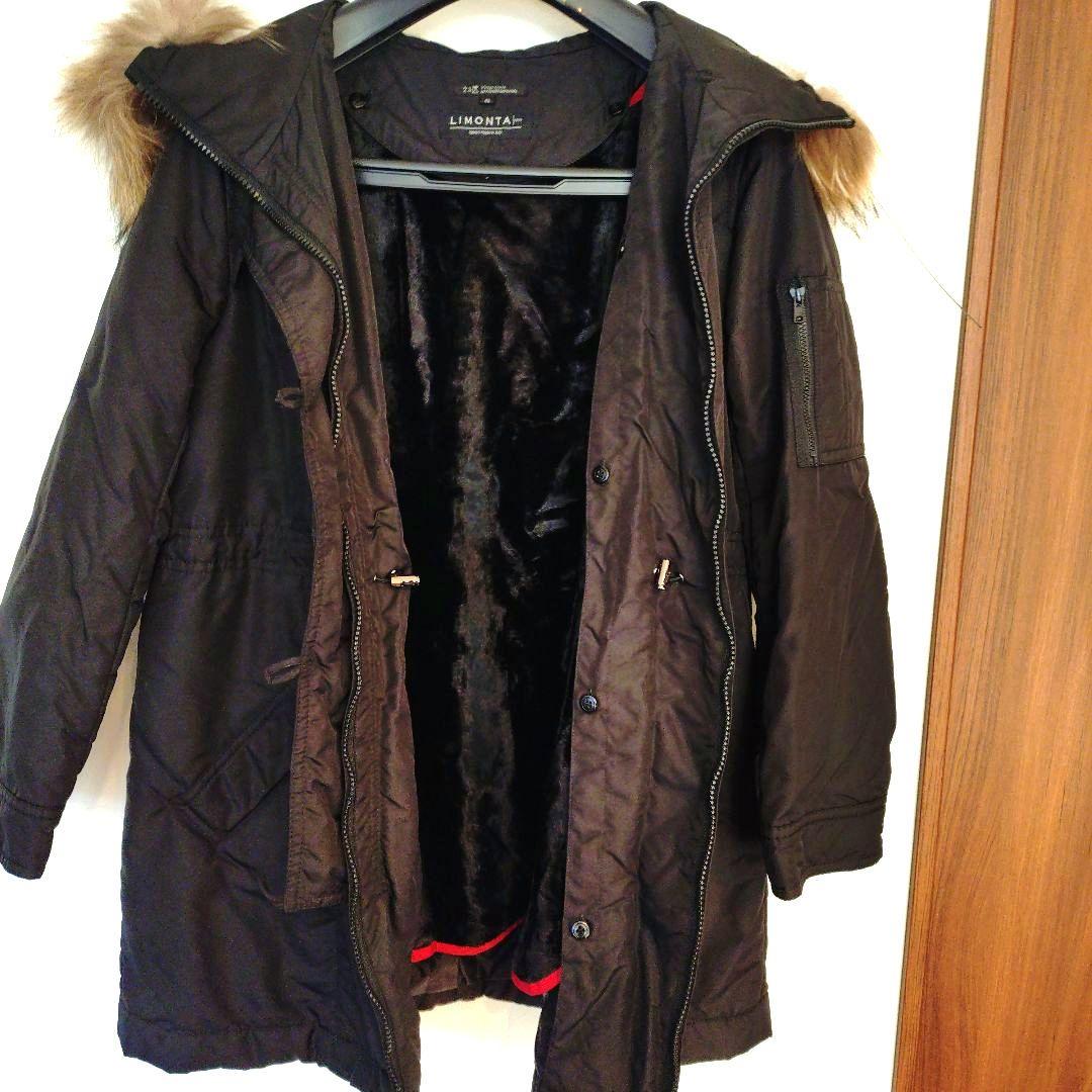 美品２３区 大きいサイズ　 46ライナー付き黒モッズファーコート