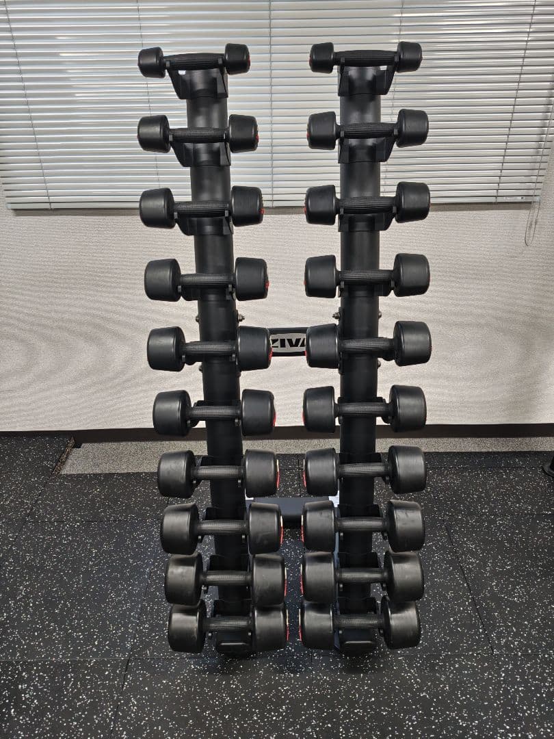 ■大阪引取■ZIVA業務用ダンベルラック＋ウレタンダンベルセット(1〜10kg)