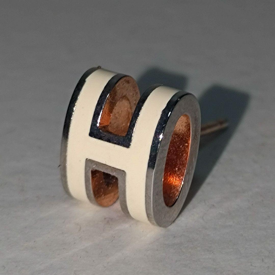 HERMES エルメスピアスポップアッシュミニポップHホワイト/ピンクゴールド