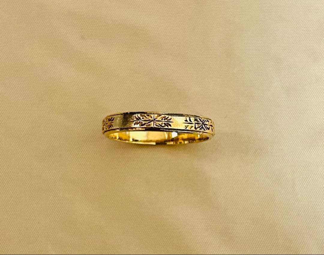 K18　彫金リング　3.8g　20号