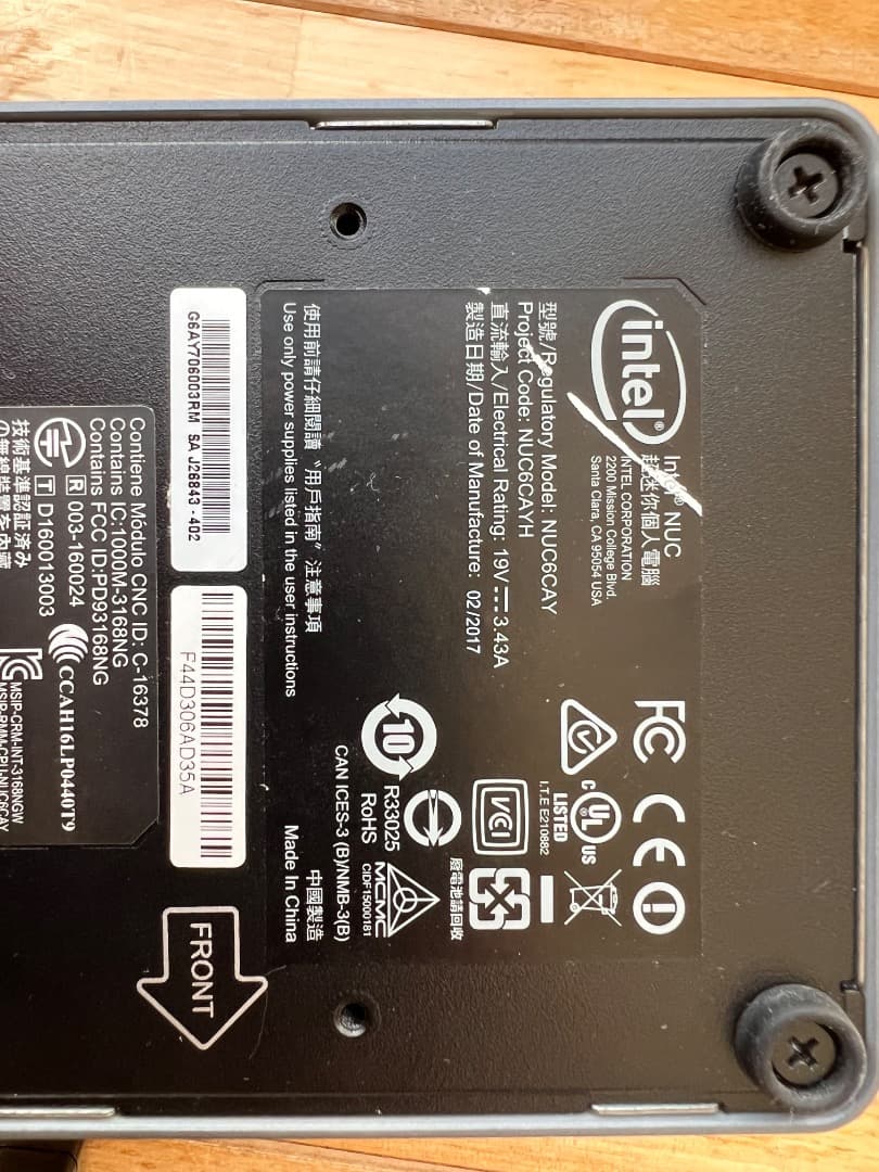 ミニPC Intel NUC NUC6CAYH 8GB SSD120G Windows11