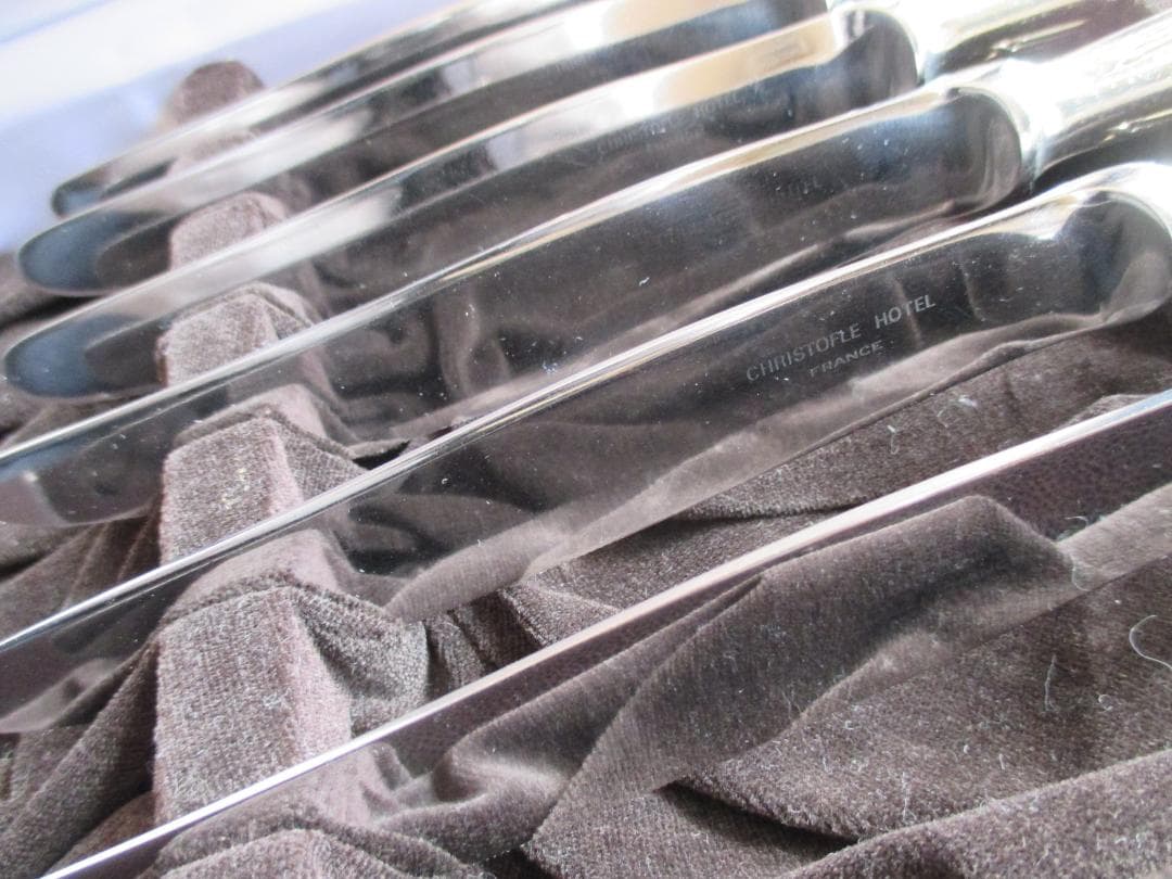 ☆仏蘭西銀器クリストフルシルバー　ディナーナイフ6本　クリストフルホテル仕様