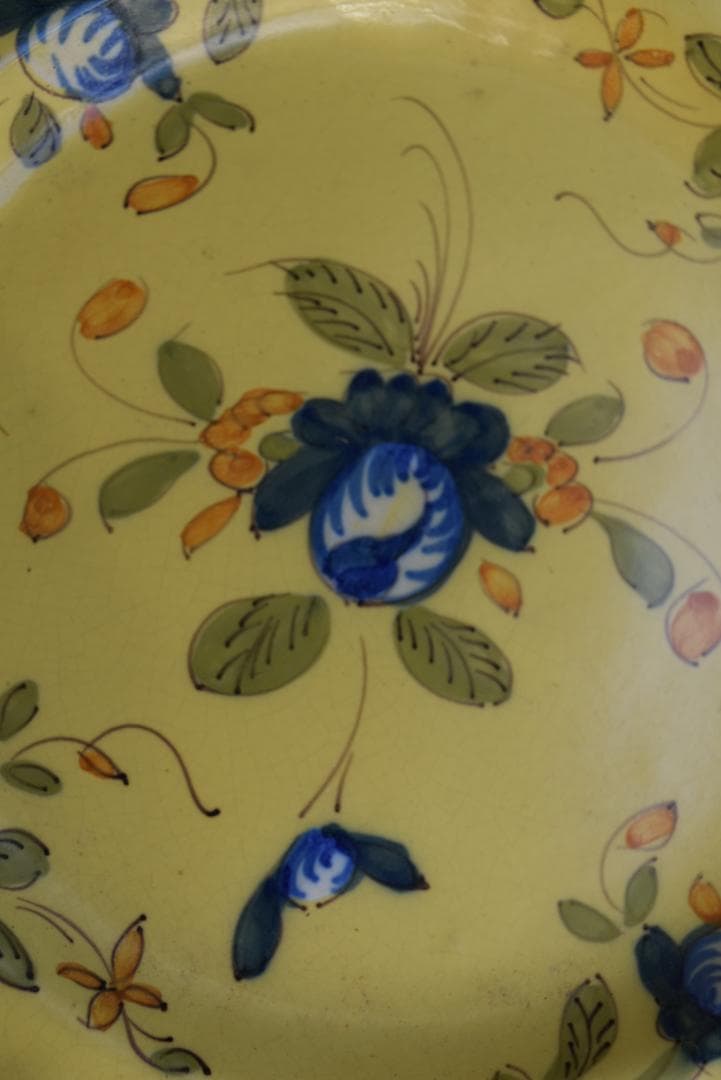 超美品　南フランス19-20世紀　 黄釉輪花平皿 伊丹十三の台所