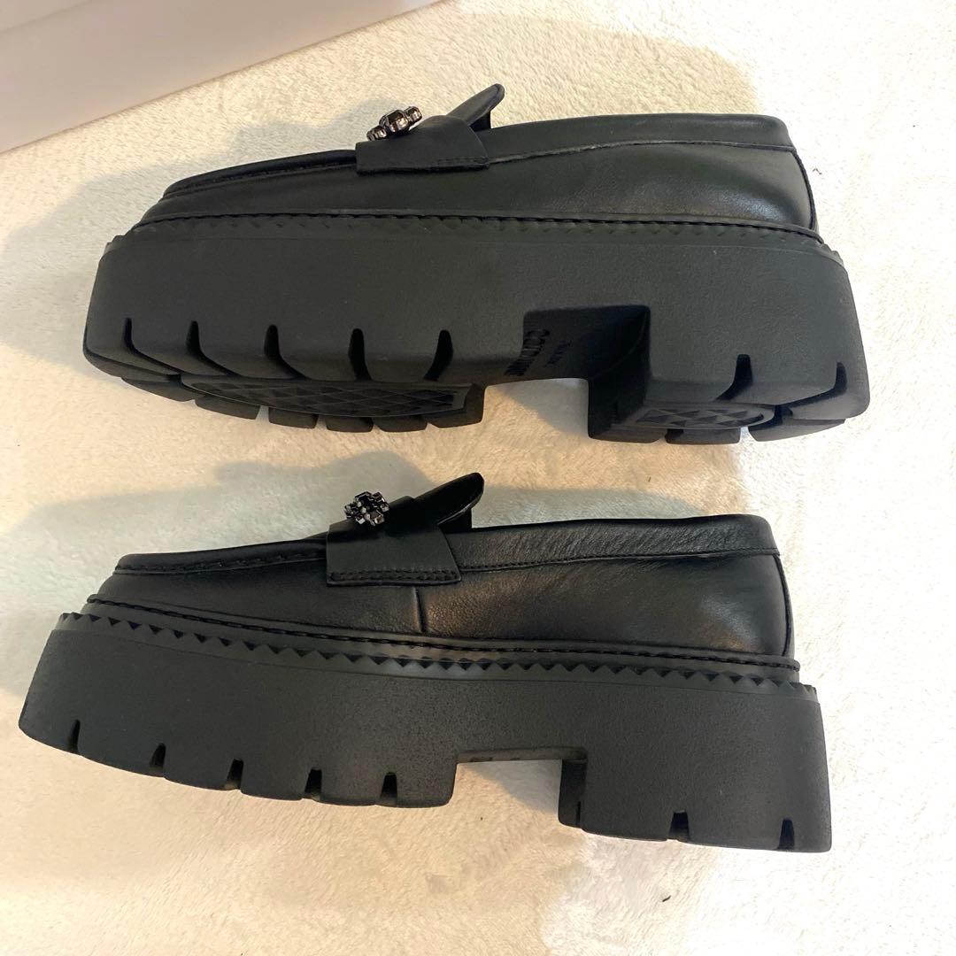 m*2様 ジミーチュウ ローファー ブラック ビジュー　BRYER プラットフォ