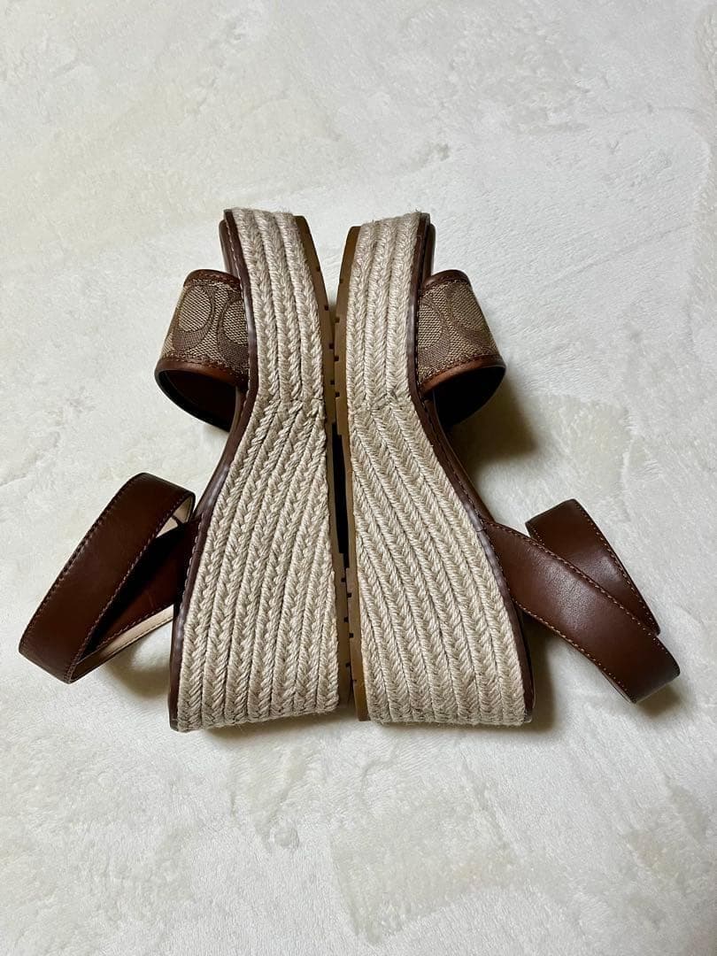 美品❤COACH コーチ エスパドリーユ 24cmサンダル ウェッジソール 箱