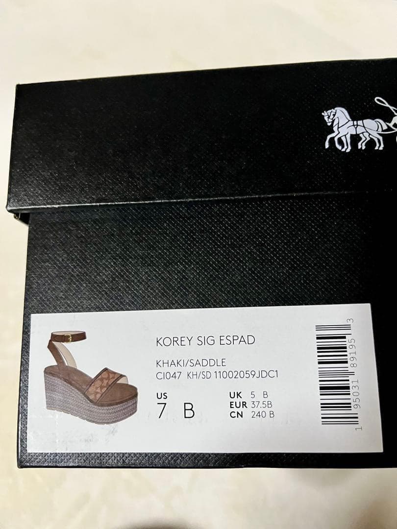 美品❤COACH コーチ エスパドリーユ 24cmサンダル ウェッジソール 箱