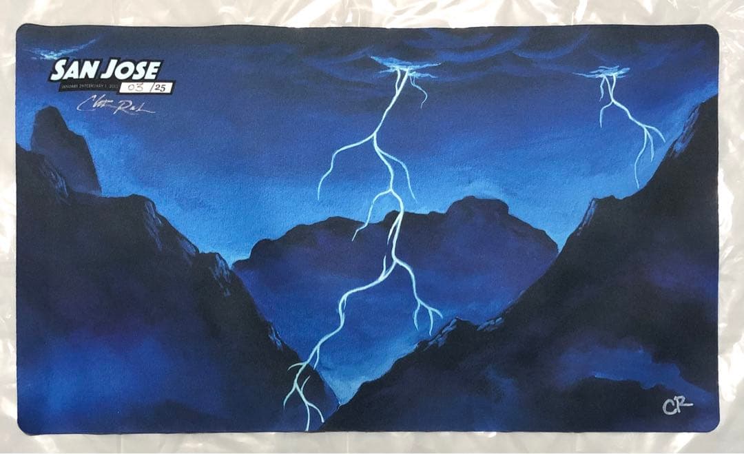mtg プレイマット 稲妻 サインド Christopher Rush シリアル